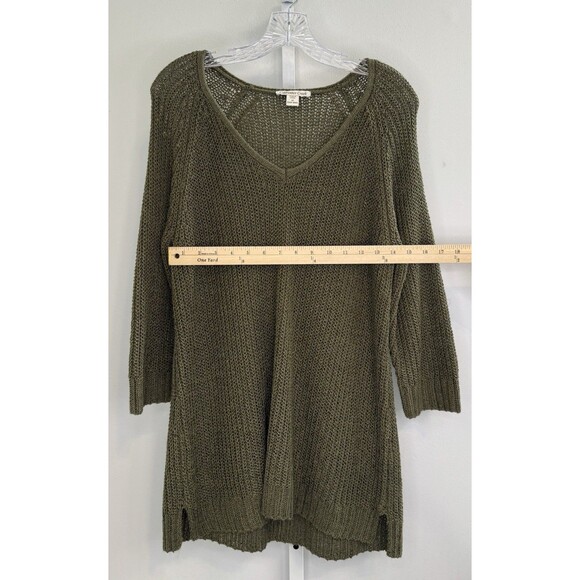 Coldwater Creek Women’s Sweater 1X  (16W-18W) Green Metallic Knit Pullover Tunic - Picture 4 of 9